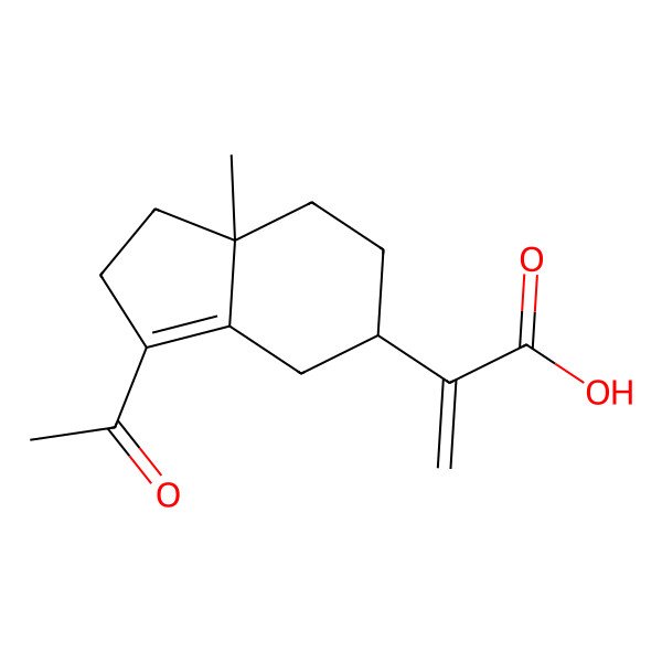 2D Structure of 2-[(5R,7aS)-3-acetyl-7a-methyl-1,2,4,5,6,7-hexahydroinden-5-yl]prop-2-enoic acid