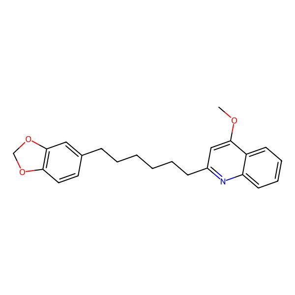 2D Structure of 2-[6-(1,3-Benzodioxol-5-yl)hexyl]-4-methoxyquinoline