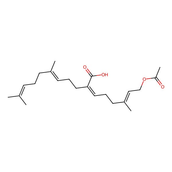 2D Structure of 2-(6-Acetyloxy-4-methylhex-4-enylidene)-6,10-dimethylundeca-5,9-dienoic acid