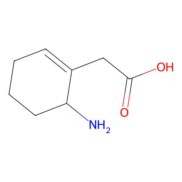 2D Structure of 2-(6-Aminocyclohexen-1-yl)acetic acid