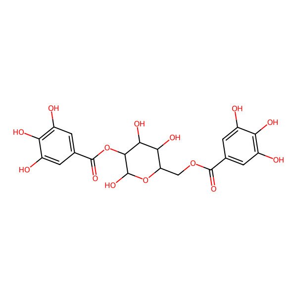 2D Structure of 2-O,6-O-Digalloyl-D-glucopyranose