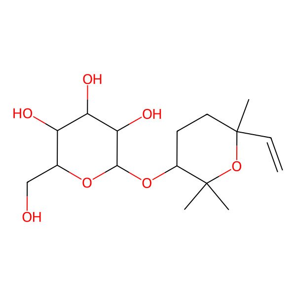 2D Structure of 2-(6-Ethenyl-2,2,6-trimethyloxan-3-yl)oxy-6-(hydroxymethyl)oxane-3,4,5-triol