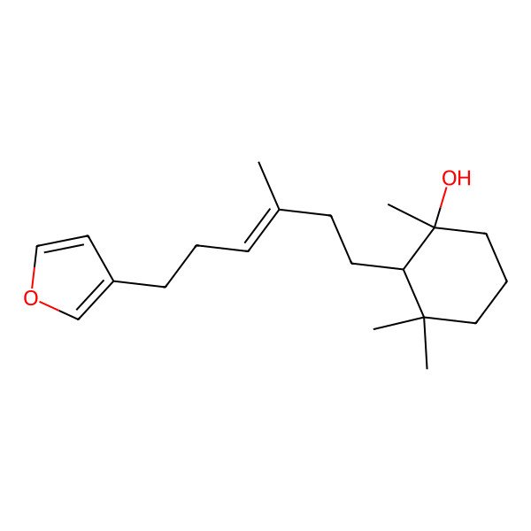 2D Structure of 2-[6-(Furan-3-yl)-3-methylhex-3-enyl]-1,3,3-trimethylcyclohexan-1-ol