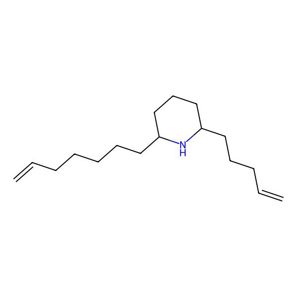 2D Structure of 2-(6-Heptenyl)-(6-(4-pentenyl)piperidine