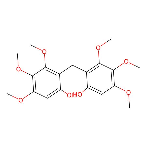 2D Structure of 2-[(6-Hydroxy-2,3,4-trimethoxyphenyl)methyl]-3,4,5-trimethoxyphenol
