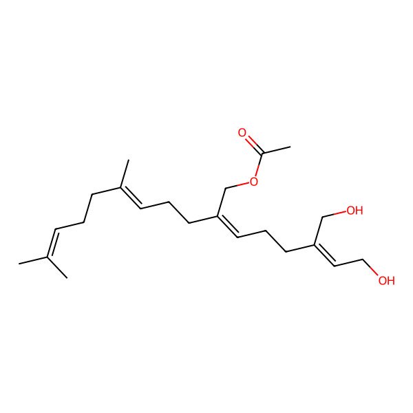 2D Structure of [2-[6-Hydroxy-4-(hydroxymethyl)hex-4-enylidene]-6,10-dimethylundeca-5,9-dienyl] acetate