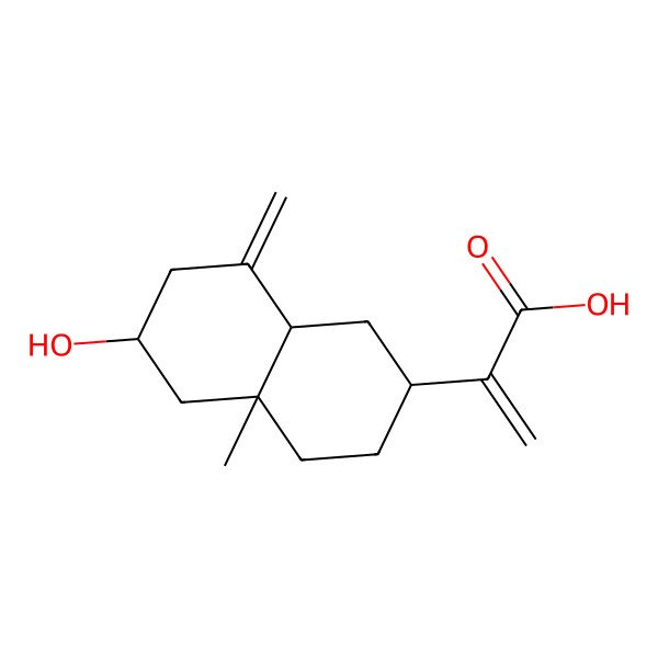 2D Structure of 2-(6-Hydroxy-4a-methyl-8-methylenedecahydro-2-naphthalenyl)acrylic acid 2D Structure of 2-(6-Hydroxy-4a-methyl-8-methylenedecahydro-2-naphthalenyl)acrylic acid
