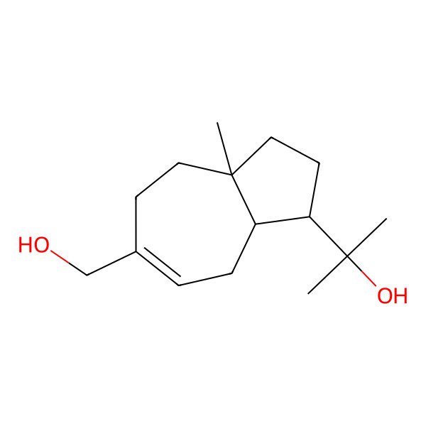 2D Structure of 2-[6-(hydroxymethyl)-3a-methyl-2,3,4,5,8,8a-hexahydro-1H-azulen-1-yl]propan-2-ol