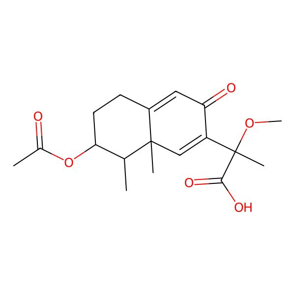 2D Structure of 2-(7-Acetyloxy-8,8a-dimethyl-3-oxo-5,6,7,8-tetrahydronaphthalen-2-yl)-2-methoxypropanoic acid