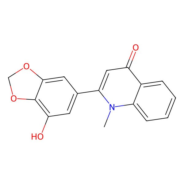 2D Structure of 2-(7-Hydroxy-1,3-benzodioxol-5-yl)-1-methylquinolin-4-one