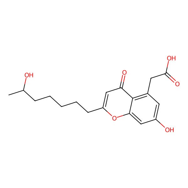 2D Structure of 2-[7-Hydroxy-2-(6-hydroxyheptyl)-4-oxochromen-5-yl]acetic acid