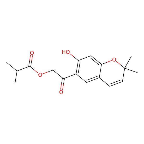 2D Structure of [2-(7-Hydroxy-2,2-dimethylchromen-6-yl)-2-oxoethyl] 2-methylpropanoate