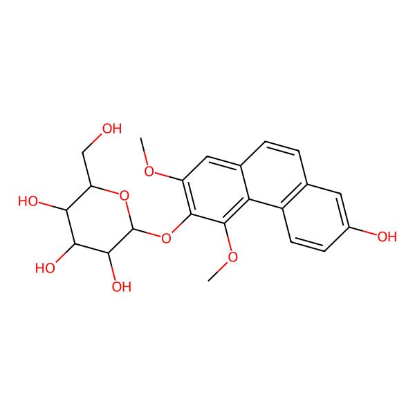 2D Structure of 2-(7-Hydroxy-2,4-dimethoxyphenanthren-3-yl)oxy-6-(hydroxymethyl)oxane-3,4,5-triol