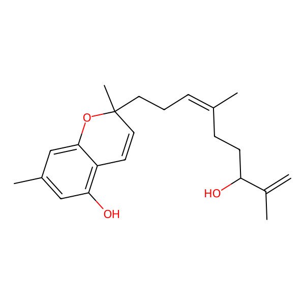 2D Structure of 2-(7-Hydroxy-4,8-dimethylnona-3,8-dienyl)-2,7-dimethylchromen-5-ol