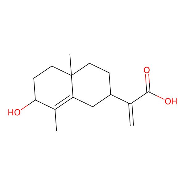 2D Structure of 2-(7-hydroxy-4a,8-dimethyl-2,3,4,5,6,7-hexahydro-1H-naphthalen-2-yl)prop-2-enoic acid