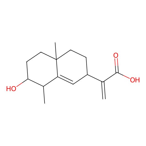 2D Structure of 2-(7-hydroxy-4a,8-dimethyl-3,4,5,6,7,8-hexahydro-2H-naphthalen-2-yl)prop-2-enoic acid 2D Structure of 2-(7-hydroxy-4a,8-dimethyl-3,4,5,6,7,8-hexahydro-2H-naphthalen-2-yl)prop-2-enoic acid