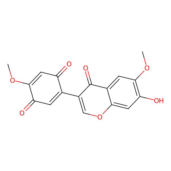 2D Structure of 2-(7-Hydroxy-6-methoxy-4-oxochromen-3-yl)-5-methoxycyclohexa-2,5-diene-1,4-dione