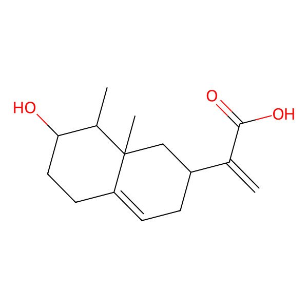 2D Structure of 2-(7-hydroxy-8,8a-dimethyl-2,3,5,6,7,8-hexahydro-1H-naphthalen-2-yl)prop-2-enoic acid