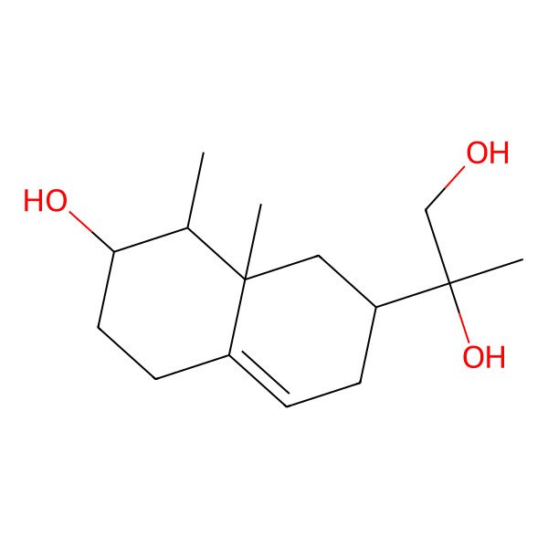2D Structure of 2-(7-hydroxy-8,8a-dimethyl-2,3,5,6,7,8-hexahydro-1H-naphthalen-2-yl)propane-1,2-diol 2D Structure of 2-(7-hydroxy-8,8a-dimethyl-2,3,5,6,7,8-hexahydro-1H-naphthalen-2-yl)propane-1,2-diol