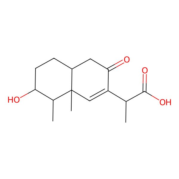 2D Structure of 2-(7-Hydroxy-8,8a-dimethyl-3-oxo-4,4a,5,6,7,8-hexahydronaphthalen-2-yl)propanoic acid