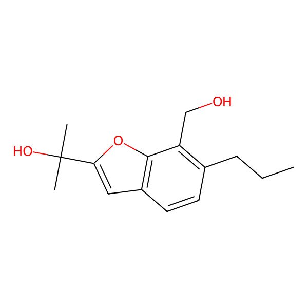 2D Structure of 2-[7-(Hydroxymethyl)-6-propyl-1-benzofuran-2-yl]propan-2-ol