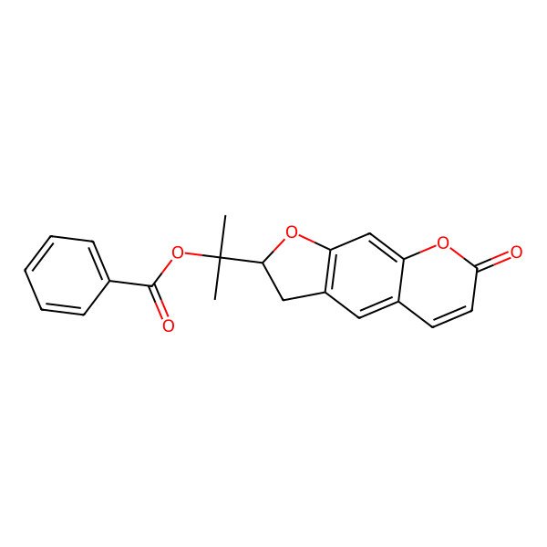 2D Structure of 2-(7-oxo-2,3-dihydro-7H-furo[3,2-g]chromen-2-yl)propan-2-yl benzoate