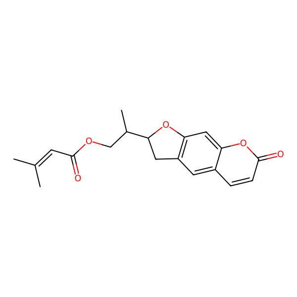 2D Structure of 2-(7-Oxo-2,3-dihydrofuro[3,2-g]chromen-2-yl)propyl 3-methylbut-2-enoate
