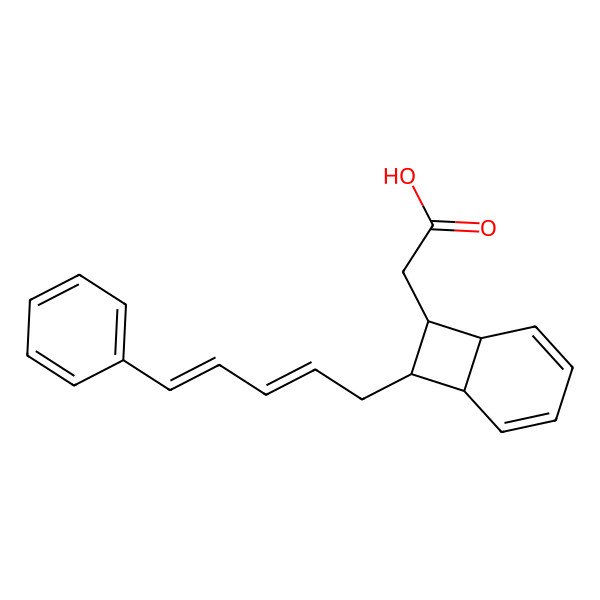 2D Structure of 2-[8-(5-Phenylpenta-2,4-dienyl)-7-bicyclo[4.2.0]octa-2,4-dienyl]acetic acid