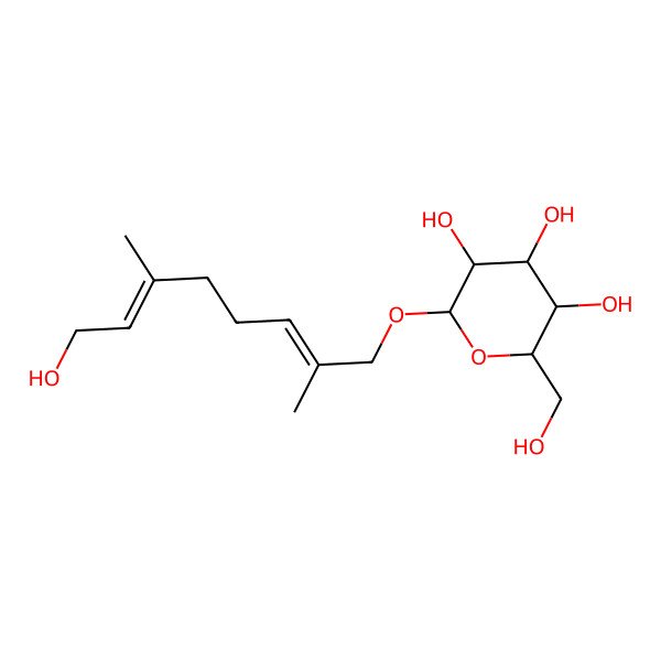 2D Structure of 2-(8-Hydroxy-2,6-dimethylocta-2,6-dienoxy)-6-(hydroxymethyl)oxane-3,4,5-triol