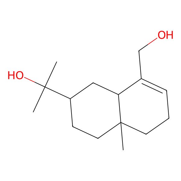 2D Structure of 2-[8-(hydroxymethyl)-4a-methyl-2,3,4,5,6,8a-hexahydro-1H-naphthalen-2-yl]propan-2-ol