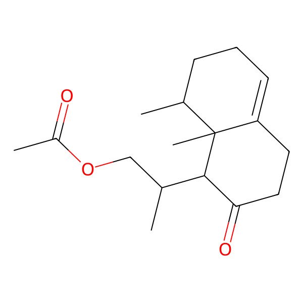 2D Structure of 2-(8,8a-Dimethyl-2-oxo-1,3,4,6,7,8-hexahydronaphthalen-1-yl)propyl acetate