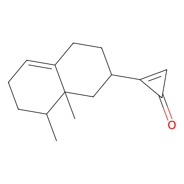 2D Structure of 2-(8,8a-dimethyl-2,3,4,6,7,8-hexahydro-1H-naphthalen-2-yl)cycloprop-2-en-1-one