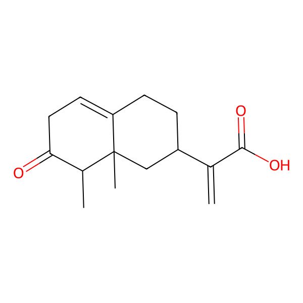 2D Structure of 2-(8,8a-Dimethyl-7-oxo-1,2,3,4,6,8-hexahydronaphthalen-2-yl)prop-2-enoic acid