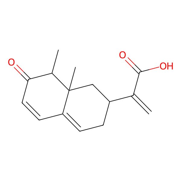 2D Structure of 2-(8,8a-Dimethyl-7-oxo-1,2,3,8-tetrahydronaphthalen-2-yl)prop-2-enoic acid