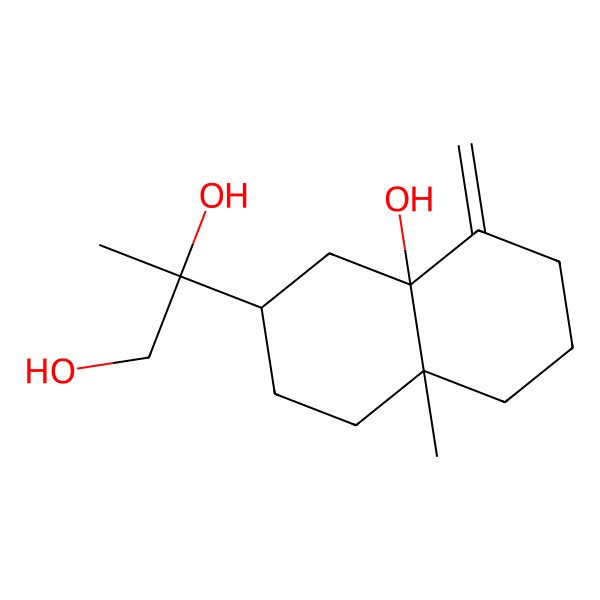 2D Structure of 2-(8a-hydroxy-4a-methyl-8-methylidene-2,3,4,5,6,7-hexahydro-1H-naphthalen-2-yl)propane-1,2-diol