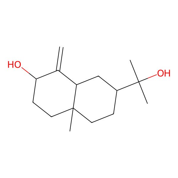 2D Structure of 2-[(8abeta)-4aalpha-Methyl-7alpha-hydroxy-8-methylenedecalin-2alpha-yl]-2-propanol