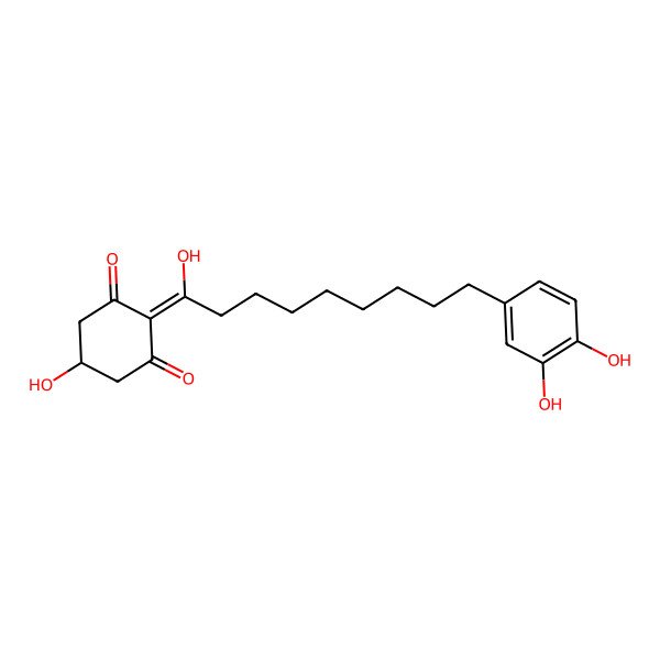 2D Structure of 2-[9-(3,4-Dihydroxyphenyl)-1-hydroxynonylidene]-5-hydroxycyclohexane-1,3-dione
