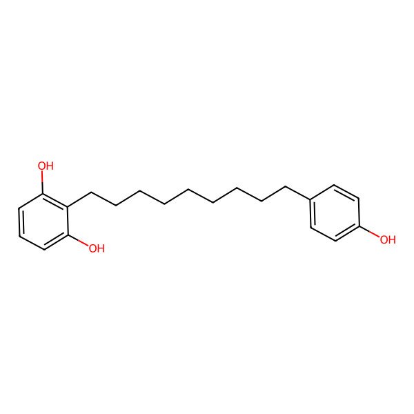 2D Structure of 2-[9-(4-Hydroxyphenyl)nonyl]benzene-1,3-diol
