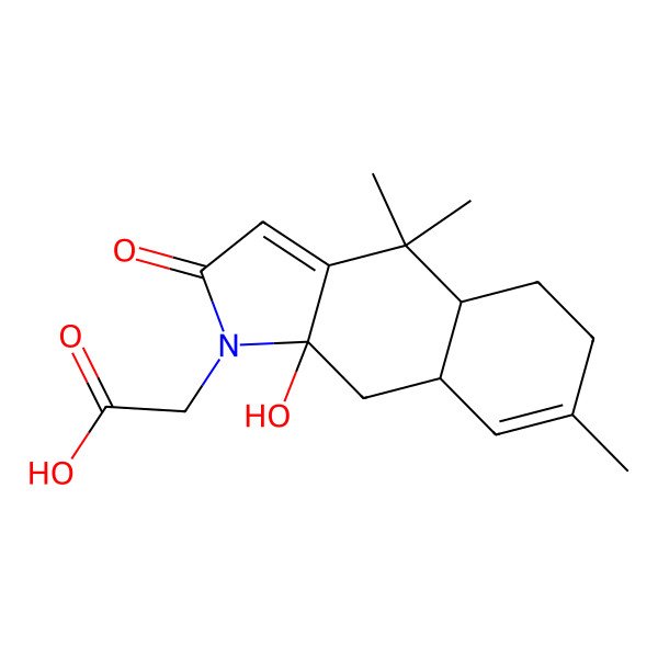 2D Structure of 2-(9a-hydroxy-4,4,7-trimethyl-2-oxo-5,6,8a,9-tetrahydro-4aH-benzo[f]indol-1-yl)acetic acid