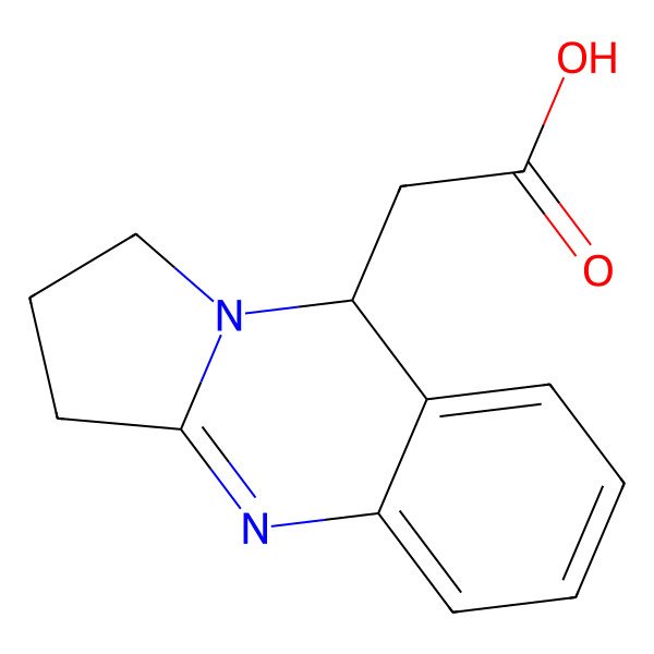 2D Structure of 2-[(9R)-1,2,3,9-tetrahydropyrrolo[2,1-b]quinazolin-9-yl]acetic acid