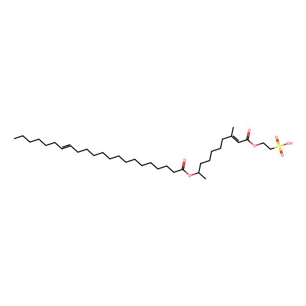 2D Structure of 2-(9R-(15Z-docosenoyloxy)-3-methyl-2Z-decenoyloxy)-ethanesulfonic acid