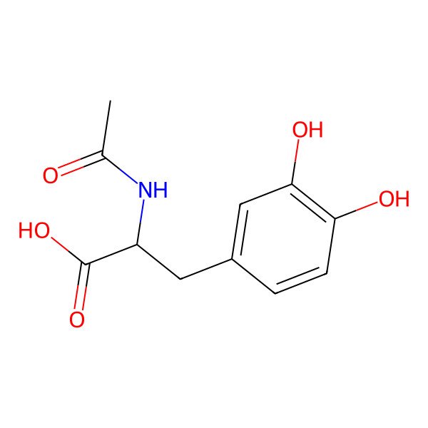 2D Structure of 2-acetamido-3-(3,4-dihydroxyphenyl)propanoic Acid