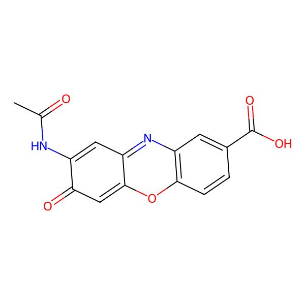 2D Structure of 2-Acetamido-3-oxo-3H-phenoxazine-8-carboxylic acid
