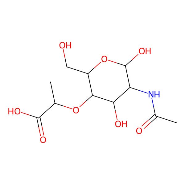 2D Structure of 2-Acetamido-4-O-(1-carboxyethyl)-2-deoxyglucose
