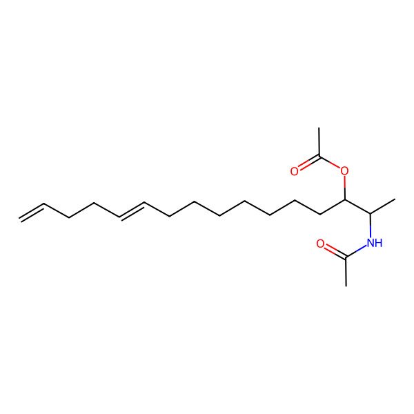 2D Structure of 2-Acetamidohexadeca-11,15-dien-3-yl acetate