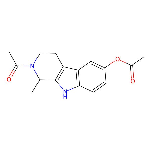 2D Structure of (2-Acetyl-1-methyl-1,3,4,9-tetrahydropyrido[3,4-b]indol-6-yl) acetate