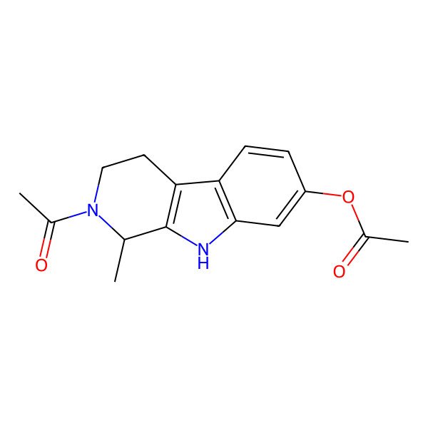 2D Structure of (2-Acetyl-1-methyl-1,3,4,9-tetrahydropyrido[3,4-b]indol-7-yl) acetate