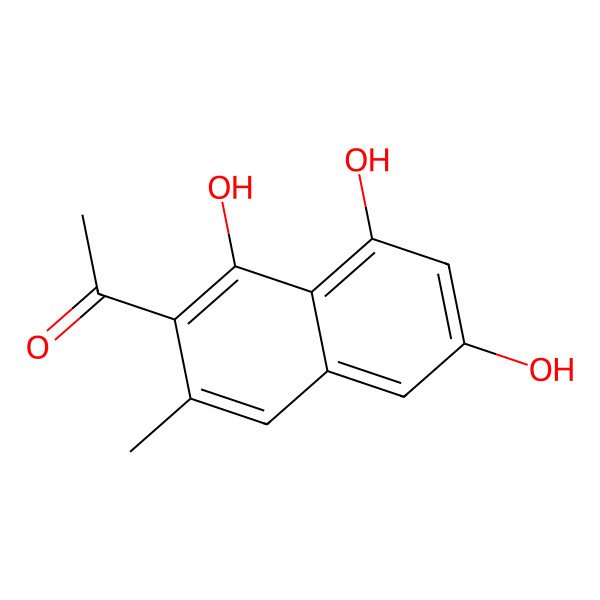 2D Structure of 2-Acetyl-3-methyl-1,6,8-trihydroxynaphthalene
