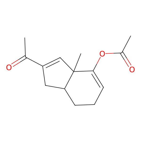 2D Structure of (2-Acetyl-3a-methyl-1,6,7,7a-tetrahydroinden-4-yl) acetate