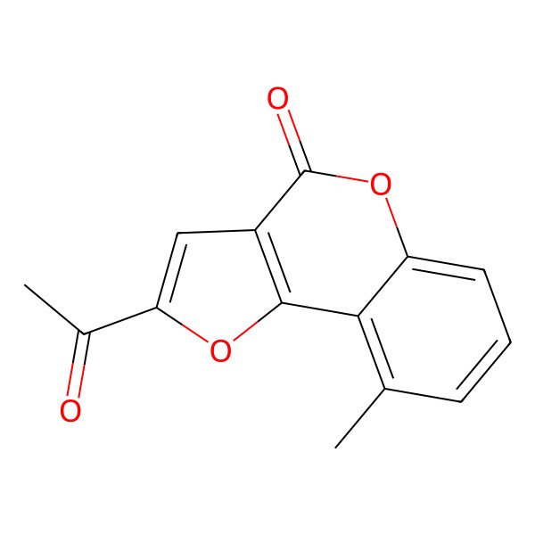 2D Structure of 2-Acetyl-9-methylfuro[3,2-c]chromen-4-one